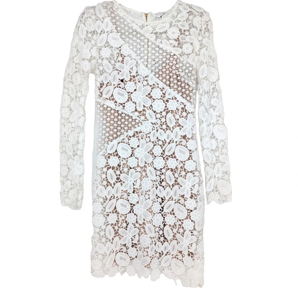 Selfie Leslie Reinhart White Lace Coquette Sheer Angel Fairycore Mini Dress XS - Picture 5 of 12